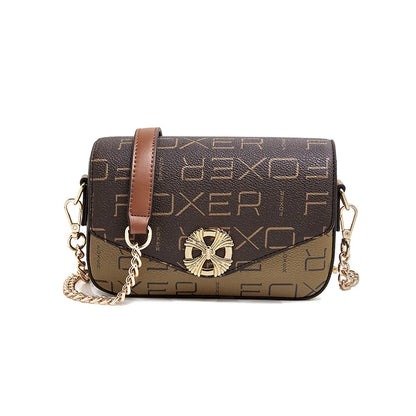 FOXER Vintage Monogram Chain Crossbody Bag