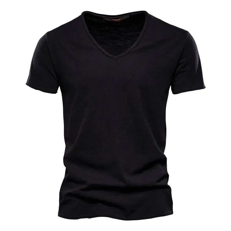 AIOPESON 100% Cotton Men's V-Neck T-Shirts - ShopHub
