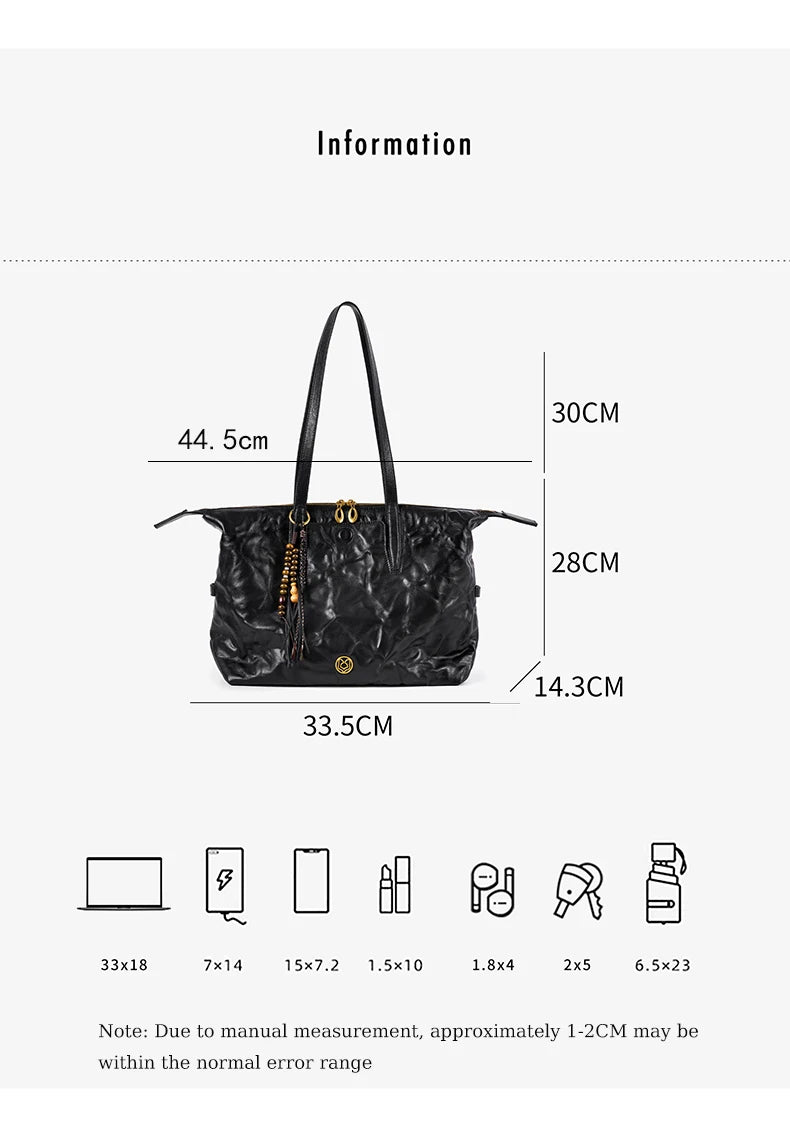 FOXER Luxury Genuine Leather Tote Bag