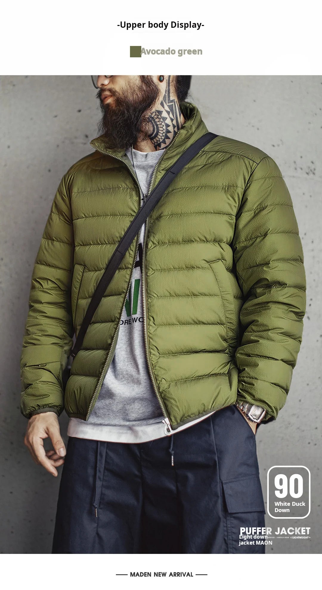 Maden Winter Men's Stand-up Collar Down Jacket