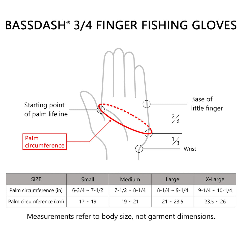 BASSDASH Breathable 3/4 Finger UPF 50+ Sun Gloves ShopHub