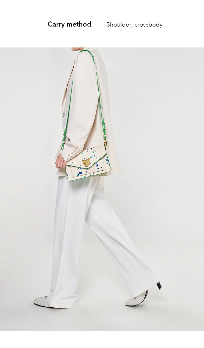 BAFELLI Floral Leather Flap Crossbody Bag