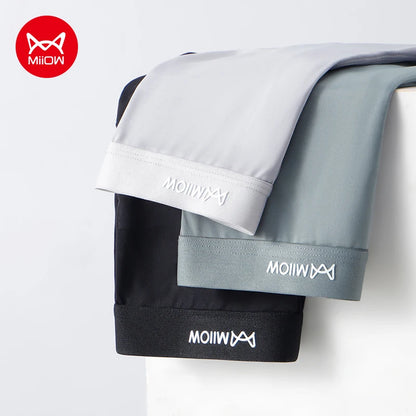 MiiOW Ice Silk Men's Underwear - 3Pcs Graphene Antibacterial Breathable Boxer Briefs