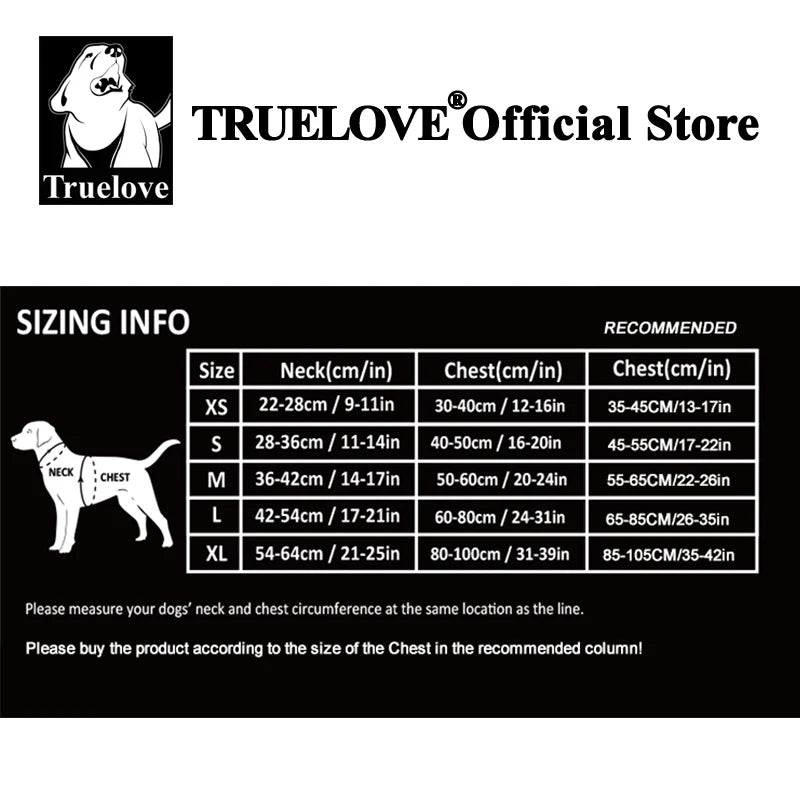 Truelove Dog Harness Reflective No Pull Tactical Military Training Design Neoprene Padded Comfort Mesh Adjustable TLH6371