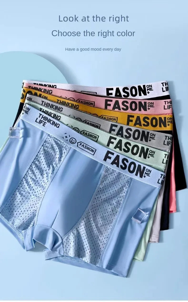 Men's 4 Pack Mesh Ice Silk Boxer Shorts - ShopHub