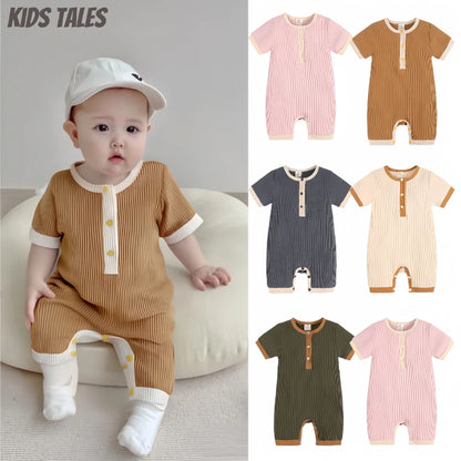 Kids Tales Little Everyday Ribbed Cotton-Blend Baby Romper