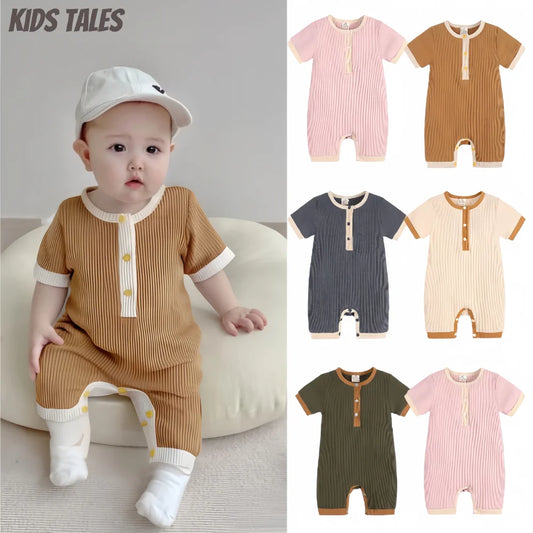Kids Tales Little Everyday Ribbed Cotton-Blend Baby Romper