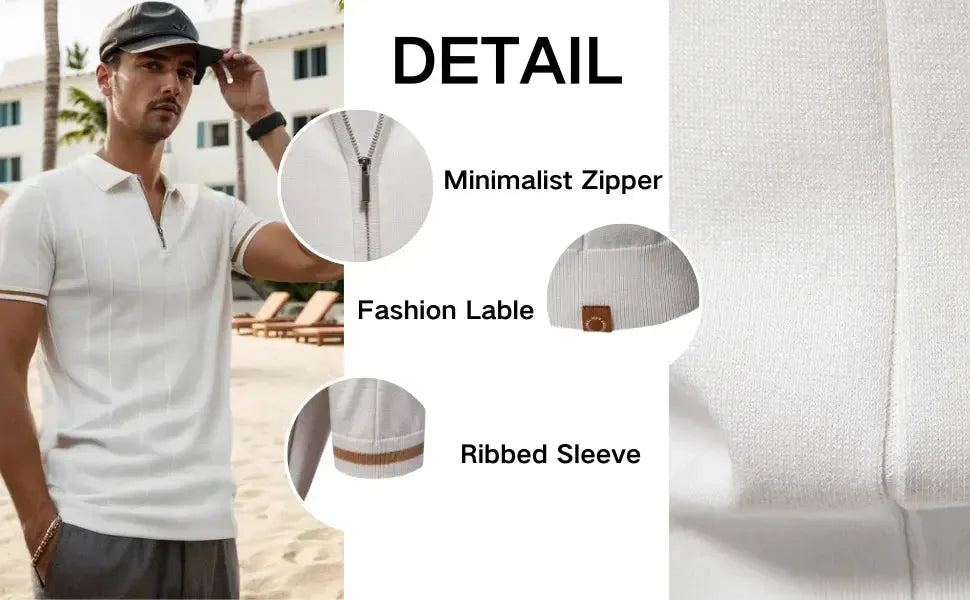 Men's Knit Cotton Polo Shirts - ShopHub