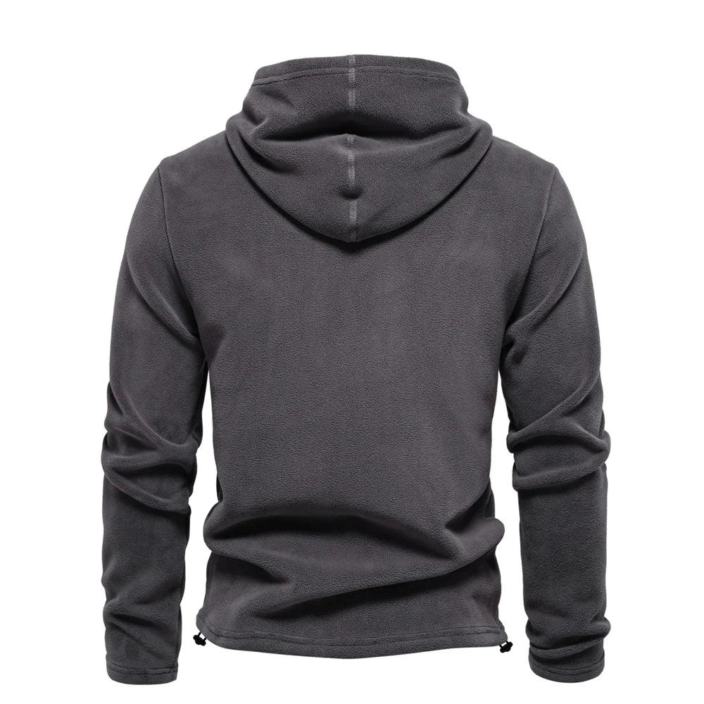 AIOPESON Solid Fleece Hoody - ShopHub
