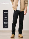 SIMWOOD 2026 Autumn 14oz Fabric Jeans Men Washed Vintage Black Denim Pants Retro Casual Trousers Male Clothing