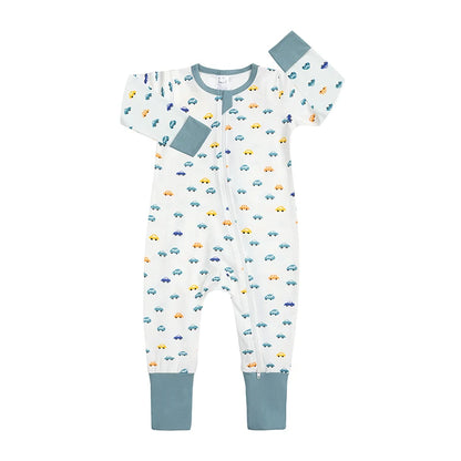 Kids Tales Storytime Cotton-Blend Double-Zip Baby Romper