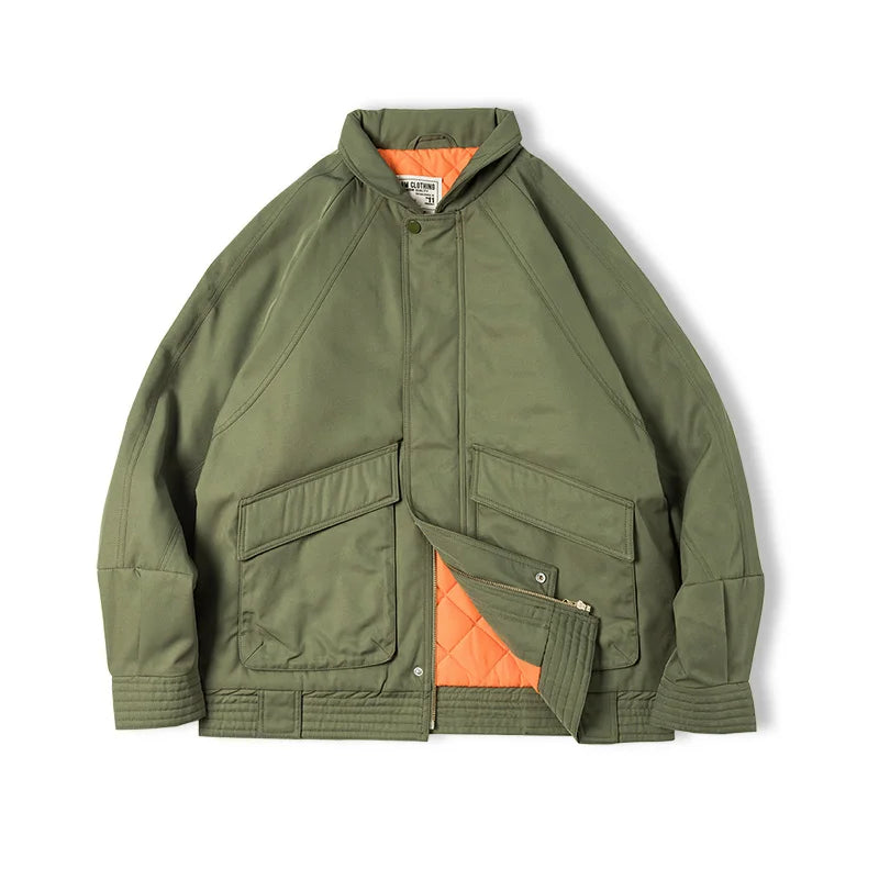 MADEN Retro Padded Pilot Jacket | Army Green or Khaki