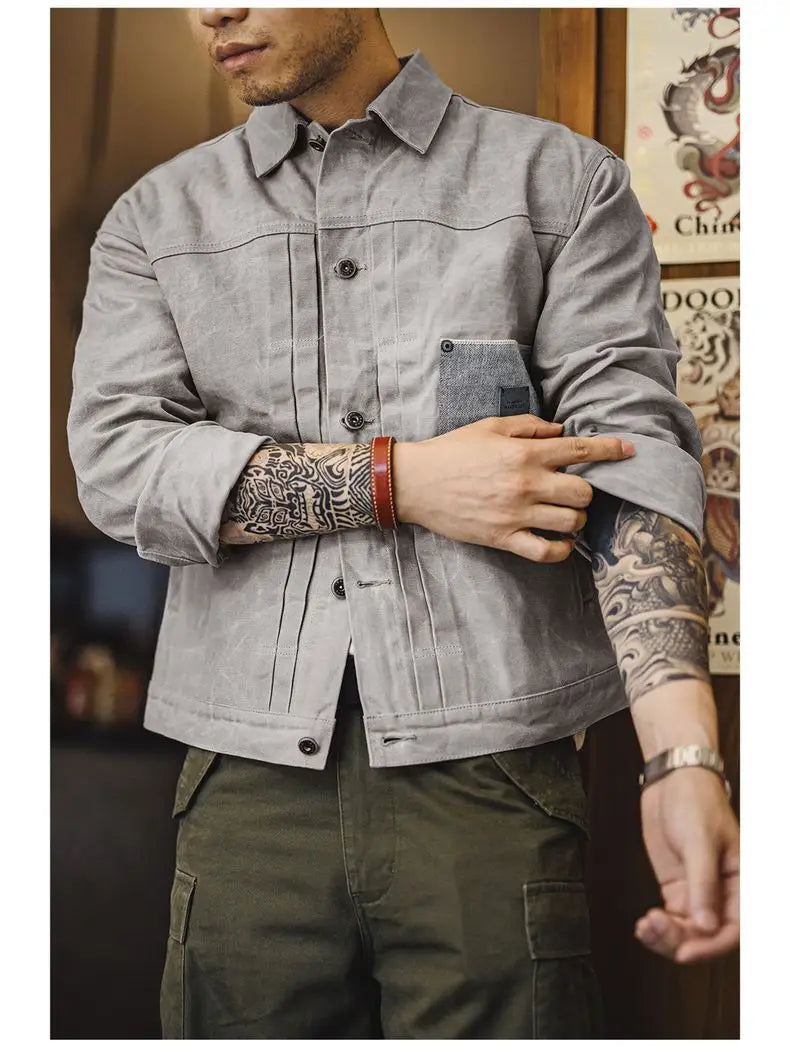 Maden Men's Vintage Oil Waxed Jacket