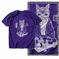 G49 Purple Big Size Cool 100% Cotton  Men's Cat Printed Graphic T-shirt |  Streetwear O-neck men's Tee Tshirt