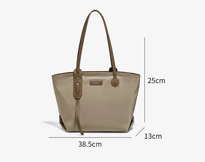 FOXER Women's Large Capacity Tote Bag Casual PU Leather Lady's Shoulder Bag Commute Travel Handbag All-match