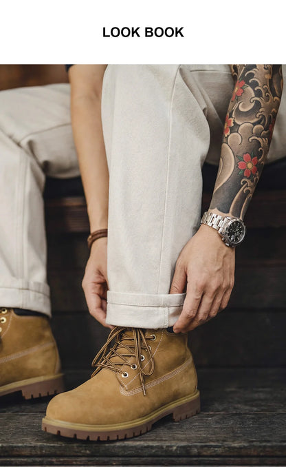 Maden Men's Vintage Heavyweight Washed White Jeans