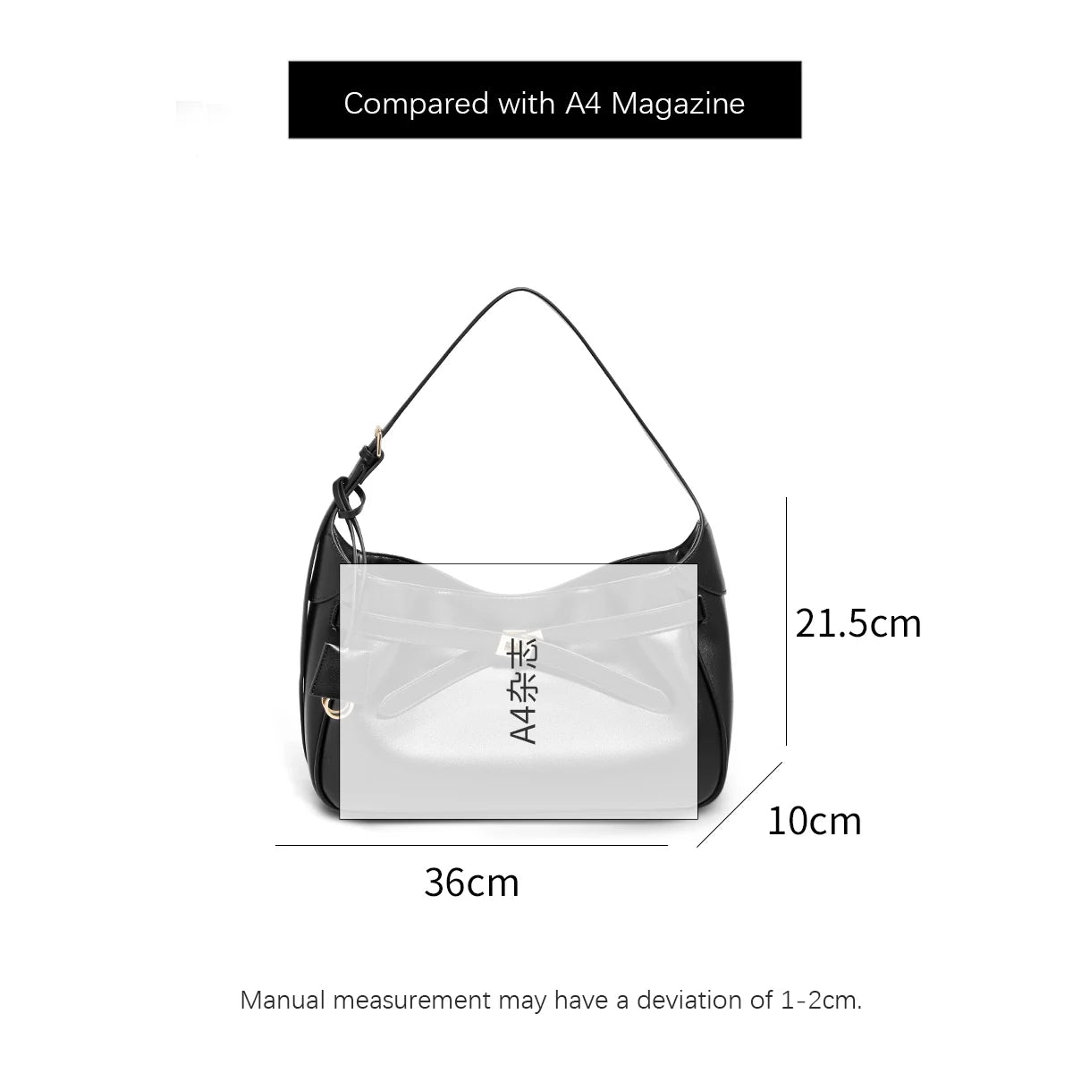 FOXER Women's Shoulder Bag Soft Artificial Leather Underarm Bag Large Capacity Lady Handbag Simple Daily Tote Bag Purse