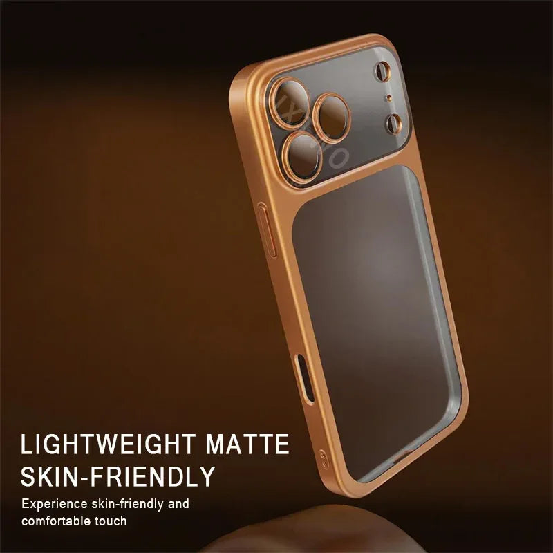 QIXTWO Luxury Plating Matte Transparent Wireless Charging Phone Case - ShopHub