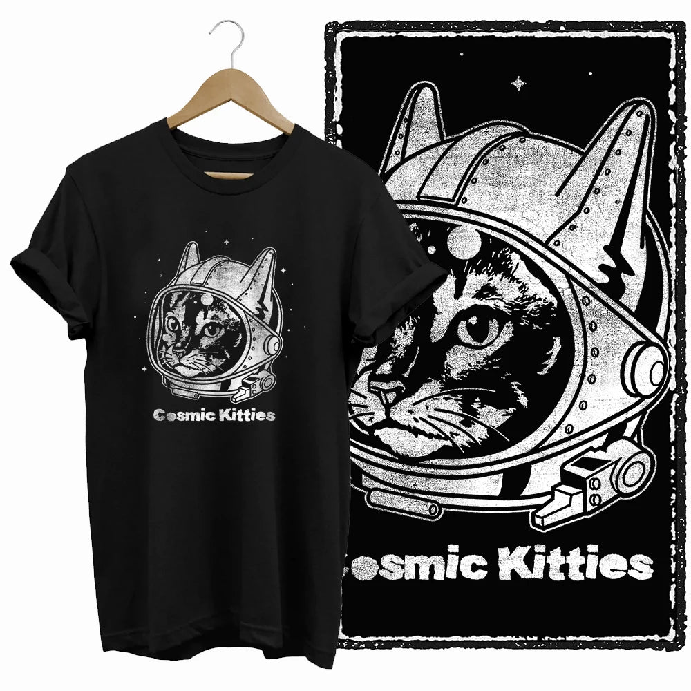 COOLMIND Black Cat Graphic Cotton T-Shirt | Women's Design Collection