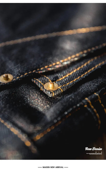 Maden Vintage 13.5oz Heavyweight Coloured Selvedge Raw Denim Jeans