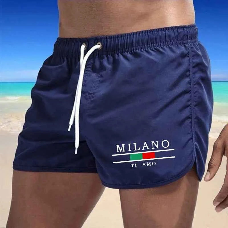 Men's Beach Trunks Summer Swim Gym Pants Quick Drying Swimming Homme Surf Ventilate Drawstring Fashion Casual Shorts 2026