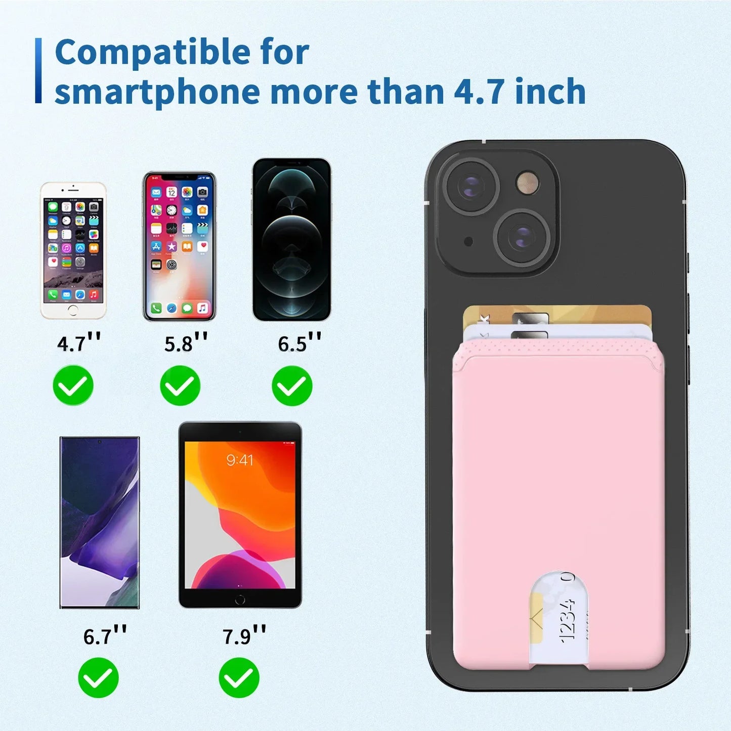 Slim Stick On Phone Wallet - Credit Card Holder