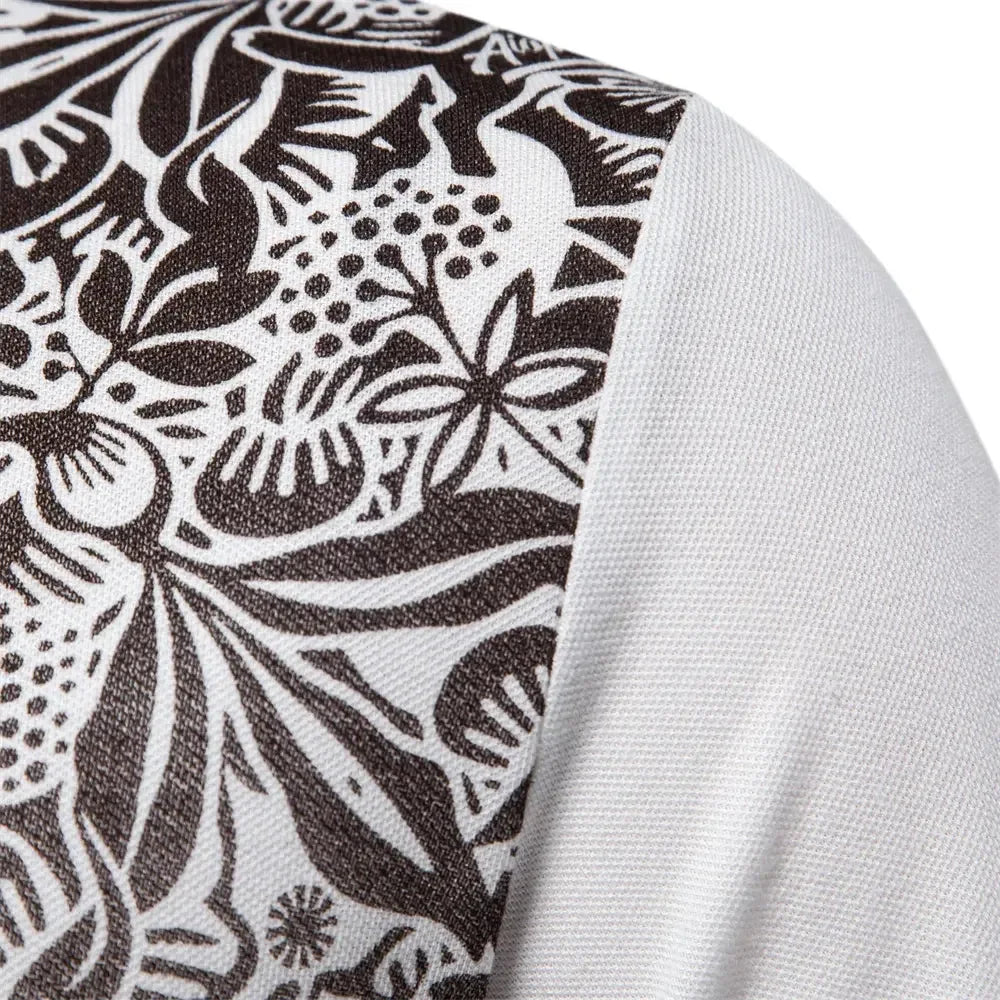 Gradient Printed Cotton Blend Polo Shirts - ShopHub