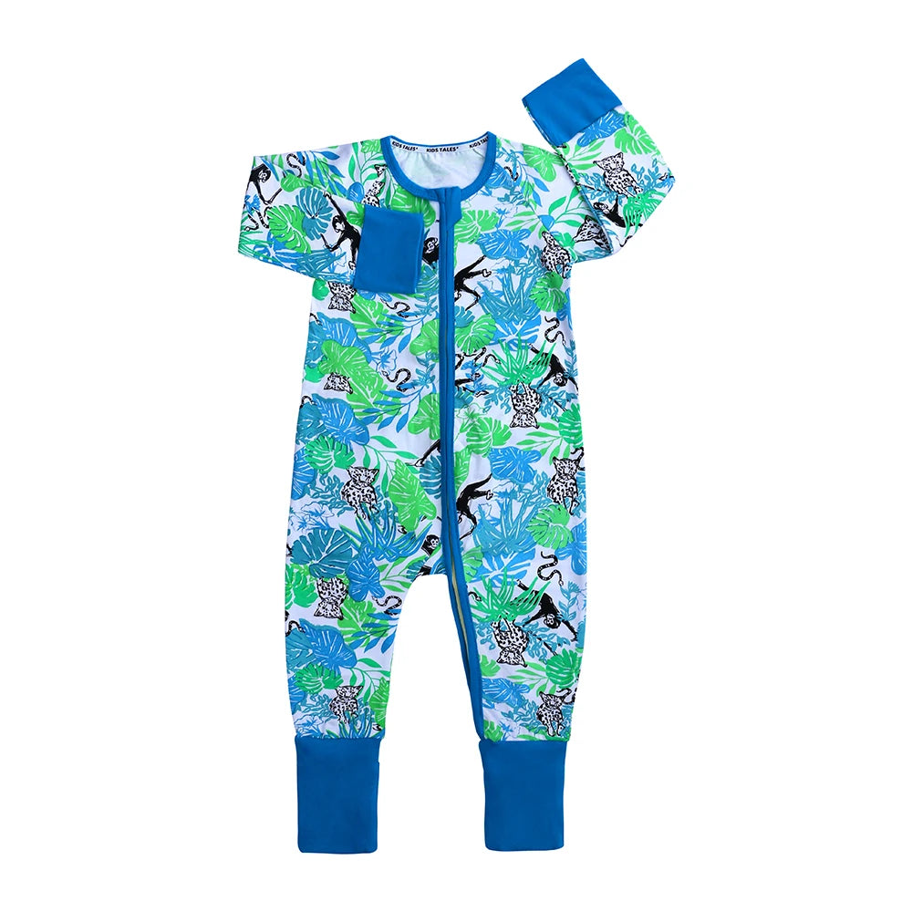Kids Tales Little Daydream Cotton-Blend Double-Zip Romper