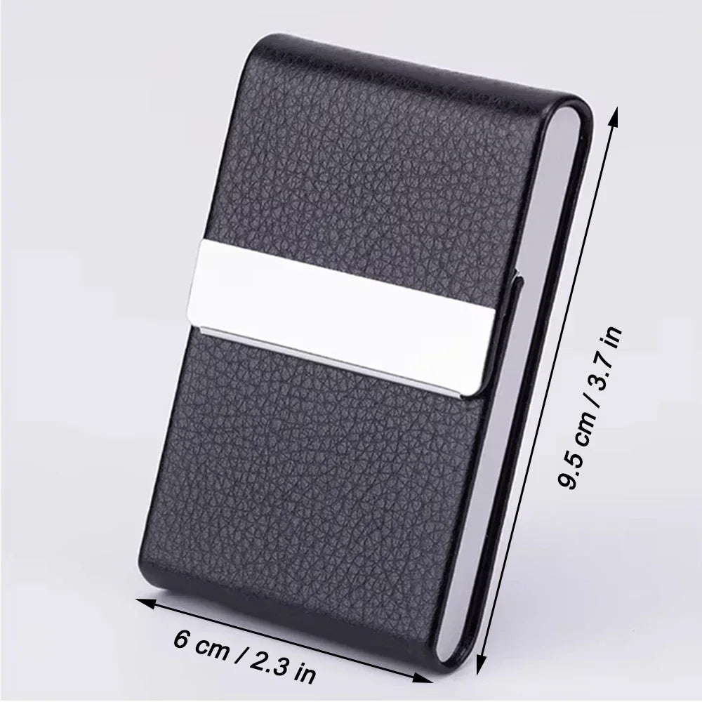 RFID Business Credit Card Holders Luxury Leather Men Wallets Metal Bank Cardholder Case Storage Visit Purses Minimalist Wallet