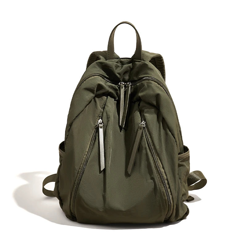 FOXER Simple Solid Color Backpack Women Backpack Waterproof Cotton Fabric Laptop School Bag Fashion Teenage Girl Travel Book Bag