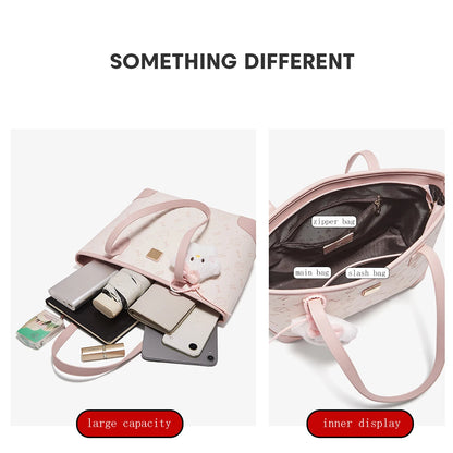 FOXER Summer New Women's Shoulder Bag PVC Leather Daily Tote Bag Female Commuting Purse Large Capacity Handbag for Everyday Use