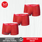 MiiOW Ice Silk Men Underwear - 3Pcs Sexy Mesh Breathable Boxer Shorts