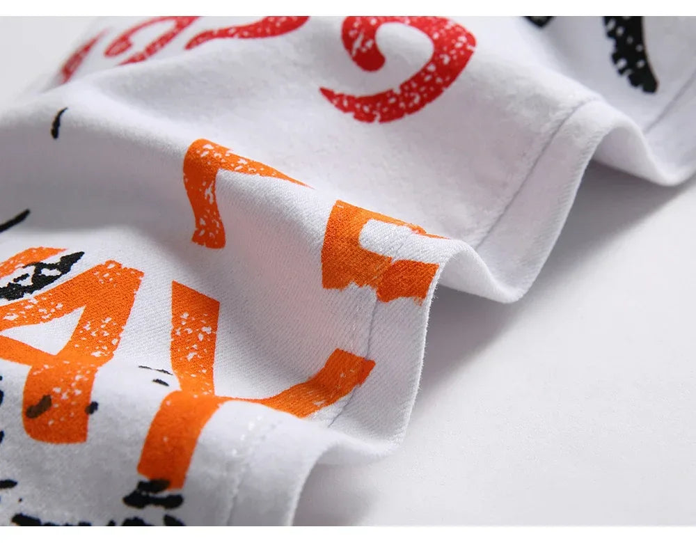 Men's Stylish Jeans Featuring Unique Letter Prints and patterns - ShopHub