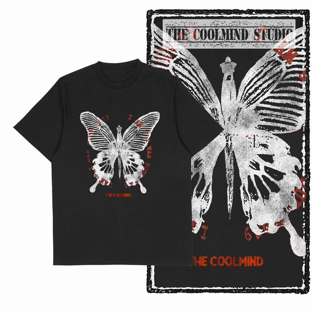 COOLMIND X0111 Butterfly Bliss Graphic Cotton Tee