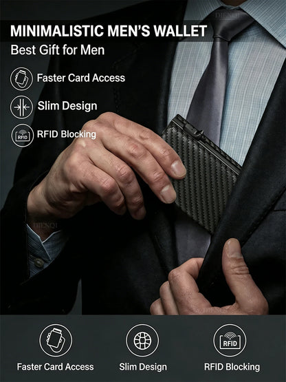 DIENQI Magnetic RFID Wallet – Carbon Fiber Design
