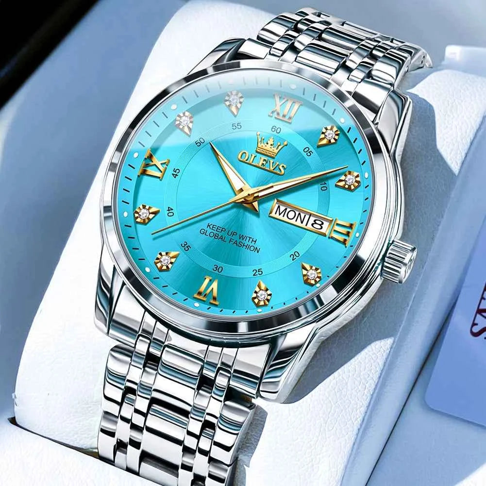 OLEVS 5513X Watch - Original Quartz Waterproof Luminous Watch with Zircon Scale, Perfect Gift for Men & Women in a Beautiful Box