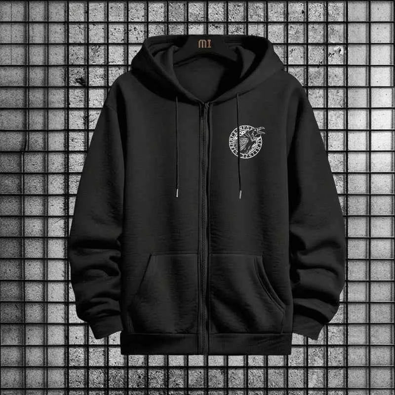 Mens Casual Tracksuit Set - 2 Piece Zipper Hoodie & Pants for Urban Streetwear