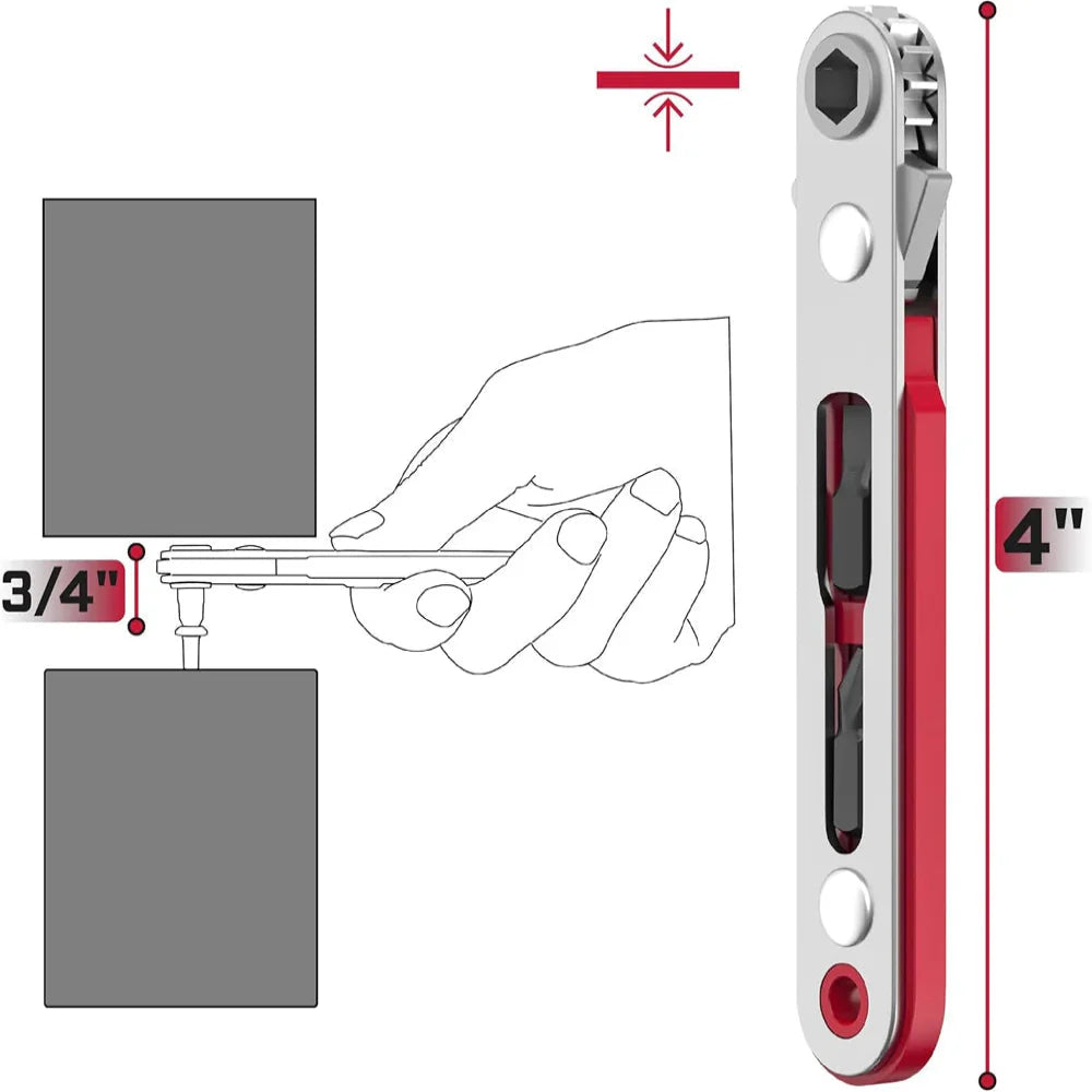 Mini Two-Way Ratchet Screwdriver – Flat/Hex Head (3 type of sets available) Habicare