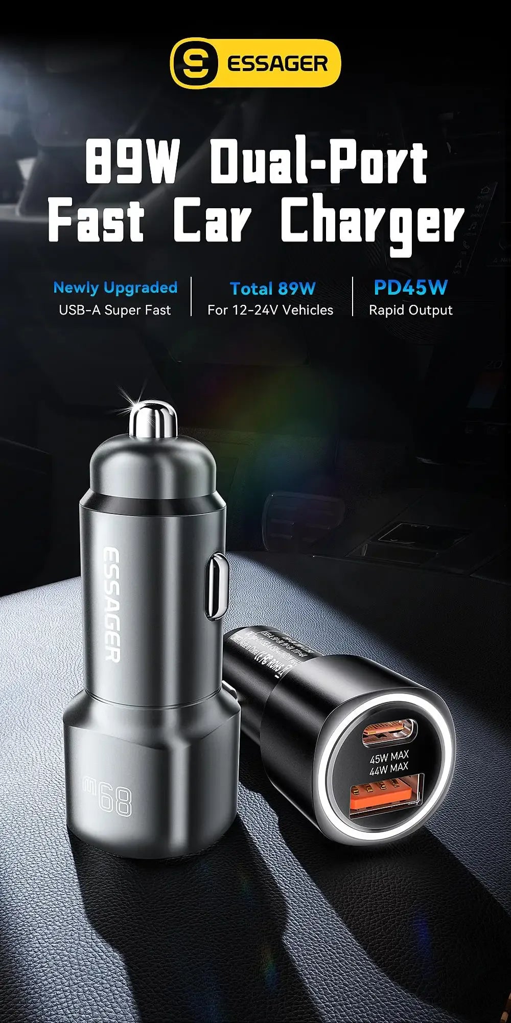Essager USB C Car Charger - ShopHub