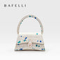 BAFELLI Floral Genuine Leather Half-Moon Bag