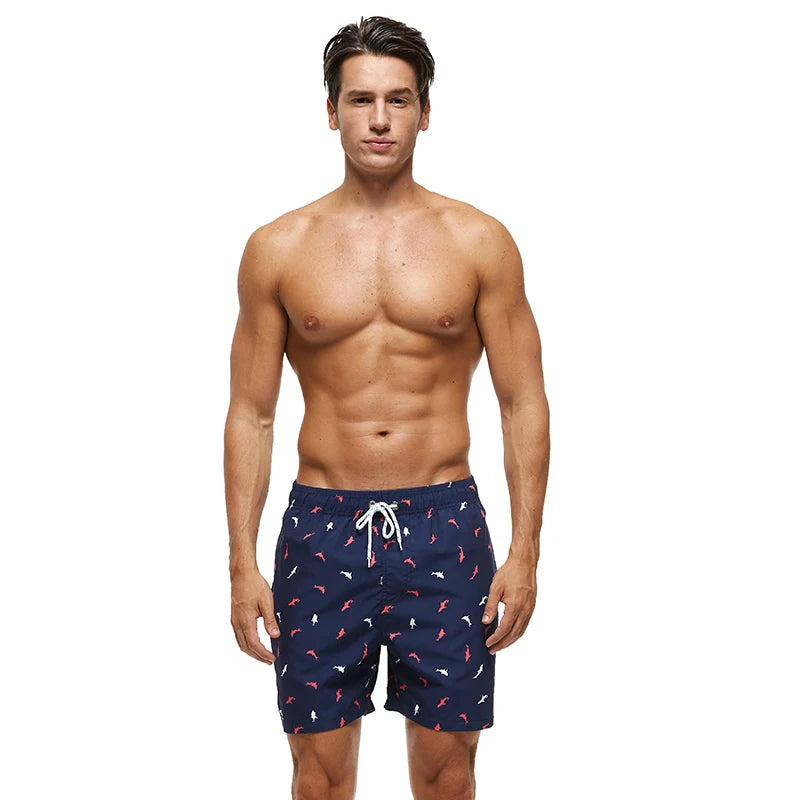 Men's ShopHub NZ summer boardshorts featuring quick-dry polyester, breathable mesh liner, ideal for gym or beach activities.