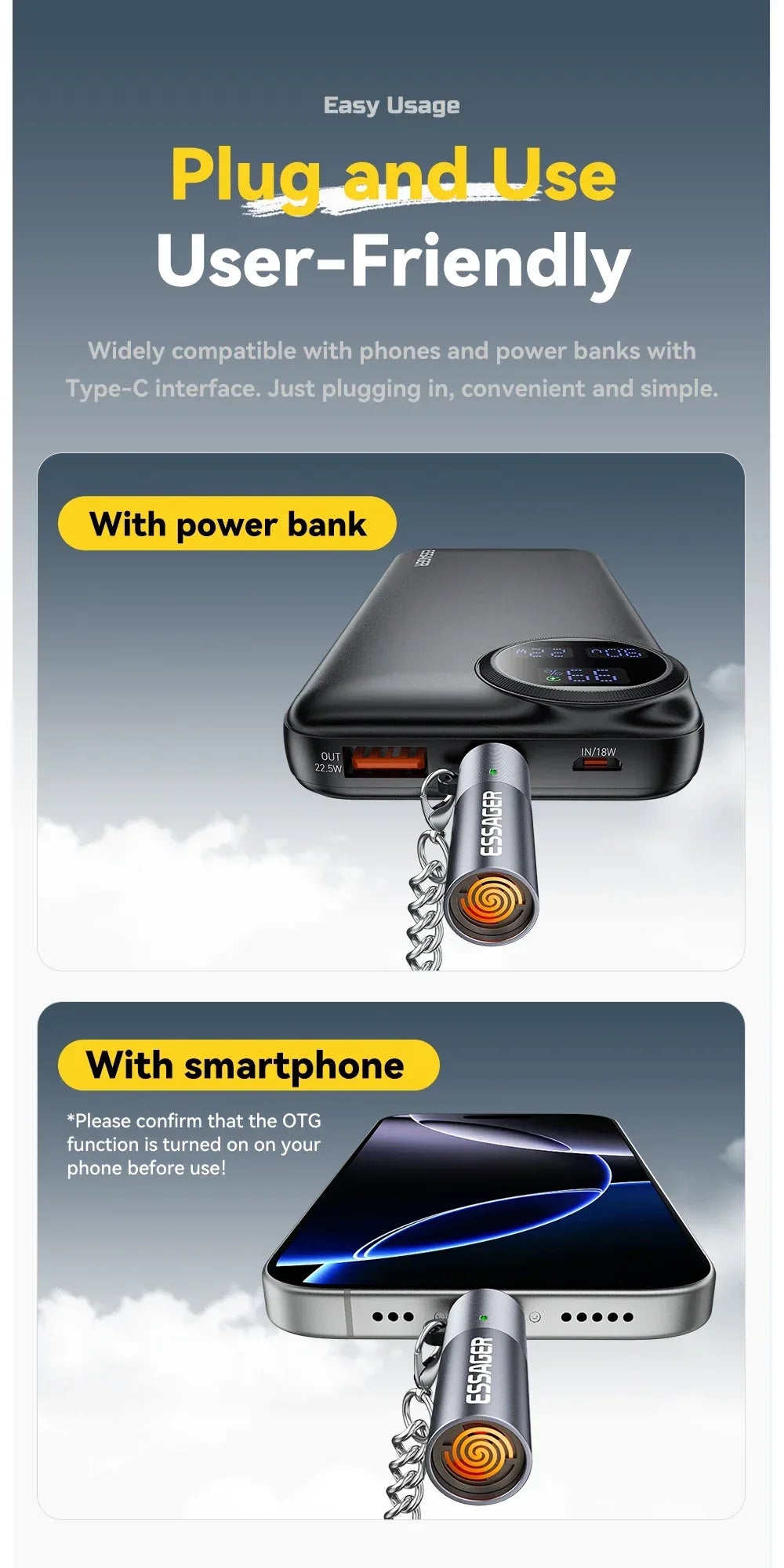 Essager Type-C Mini Cigarette Lighter - ShopHub