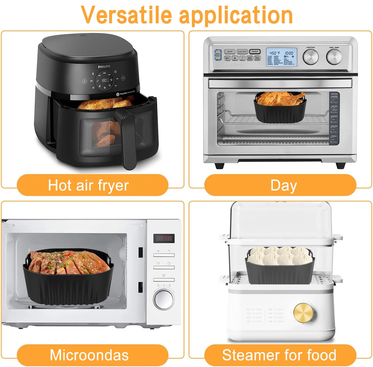 Premium 23cm Silicone Air Fryer Basket Liner for Ninja 180,Cosori 5.5L/6L/6.1L, Phi Series 2000 6.2L Na230