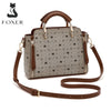 FOXER Vintage Leather Women Handbag Classic Top‑Handle Tote Bag PVC Leather Large Capacity Shoulder Bag Ladies Crossbody Purse