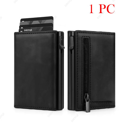 Rfid Credit Card Holder Mens Wallet Luxury Brand Bank Cardholder Cass Carbon Fiber Minimalist Walet Purse Smart Wallets for Men