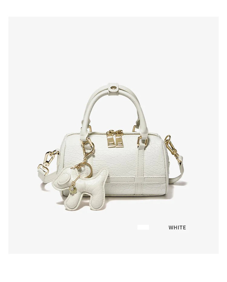 FOXER 2026 New Women's Handbag Fashion Barrel Bag Textured Cowhide Leather Lady Crossbody Bag Casual Commuter Shoulder Purse