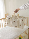 Little Bear Embroidered Handheld Shoulder Bag Cute Cartoon Large Capacity Mother Baby Parent Child Single Shoulder Bag Mommy Bag