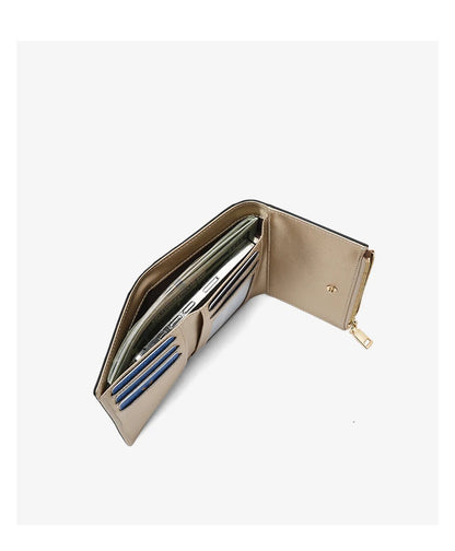 FOXER Women's Short Wallet – Premium Split Leather Design