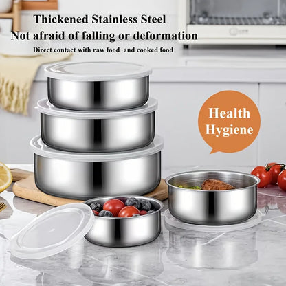 5-Piece Stainless Steel Food Containers Set