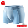 MiiOW Men's Ice Silk Mesh Boxer Shorts — Cotton Crotch Antibacterial 3-Pack